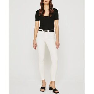 AG Adriano Goldschmied Farrah Ankle Seamless High Rise Skinny Jeans Cream 27 NWT